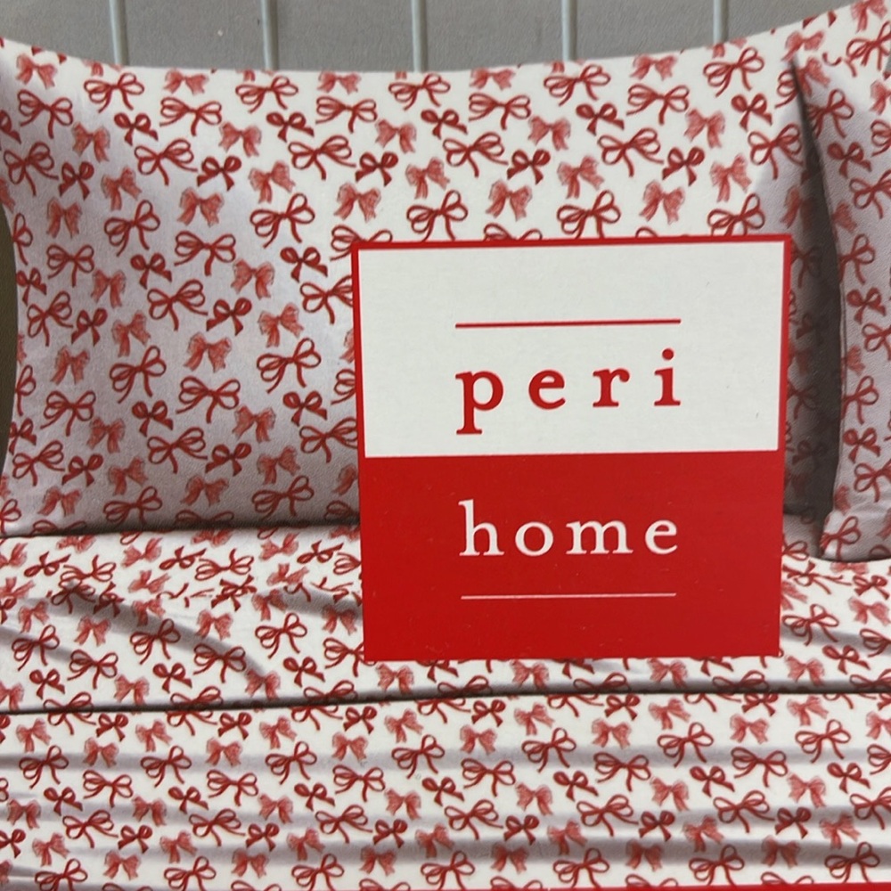 Twin Size Bow Sheets Peri Home Viral Red Bows Christmas Sheet Set Ribbon Holiday